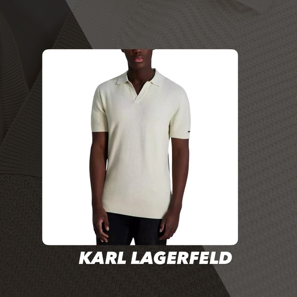 Karl Lagerfeld Other - NWT Karl Lagerfeld Paris Textured Open Collar Polo